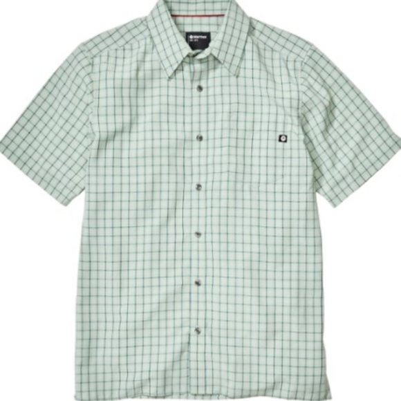 NWT Marmot Men's Eldridge Short-Sleeve Shirt - Crushed Mint - Small - Picture 1 of 10